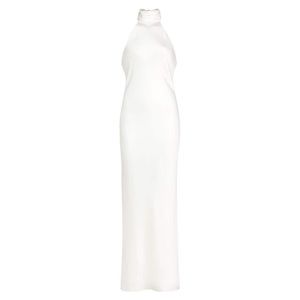 Ramy Brook | Tatiana High Neck Satin Gown | Ivory | Size: 2